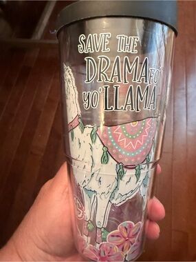 Tervis Save The Drama For Yo' Llama Travel Tumbler - Pink & Teal Llama Design